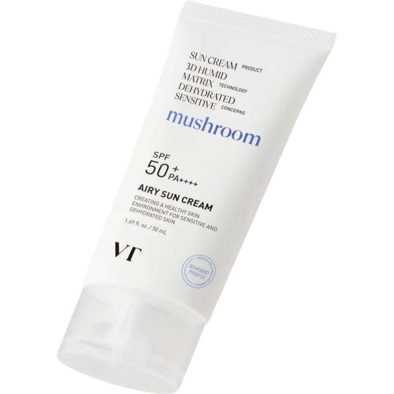 VT Cosmetics Mushroom Airy Sun Cream ochranný krém na obličej s hydratačním účinkem SPF 50+ 50 ml
