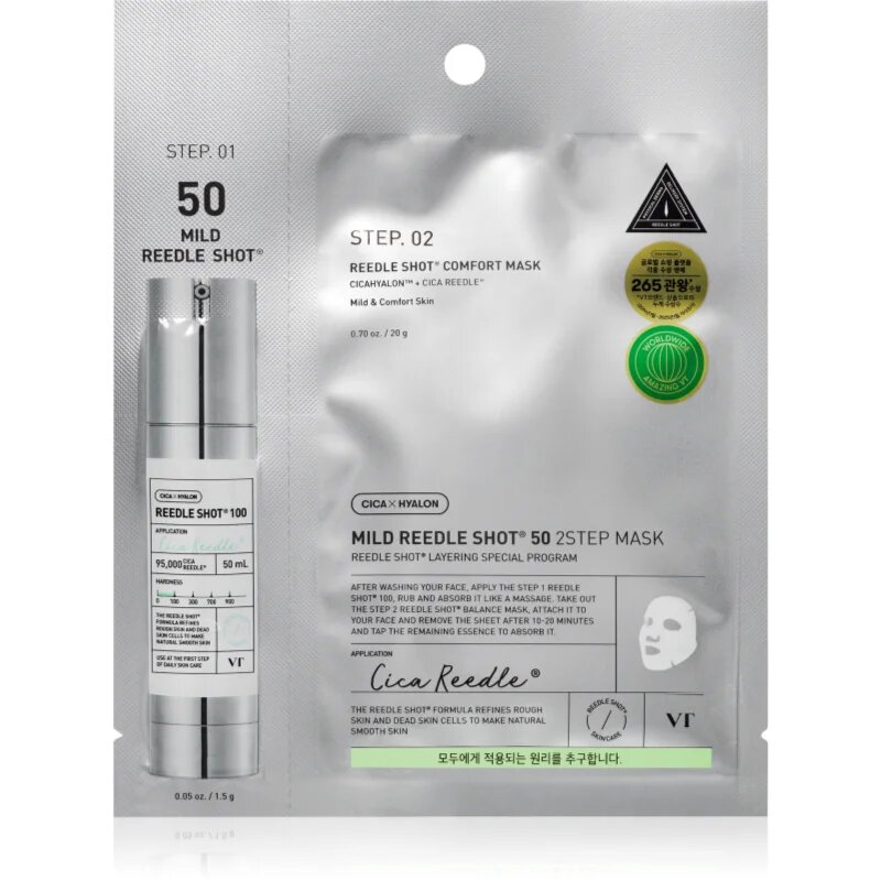 VT Cosmetics Reedle Shot 50 2-Step Mask intenzivní obnovující maska pro dvoufázové ošetření pleti 26.5 g