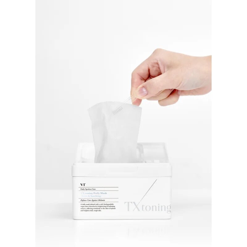 VT Cosmetics TX-Toning Daily Mask rozjasňující plátýnková maska proti pigmentovým skvrnám velké balení 30 ks