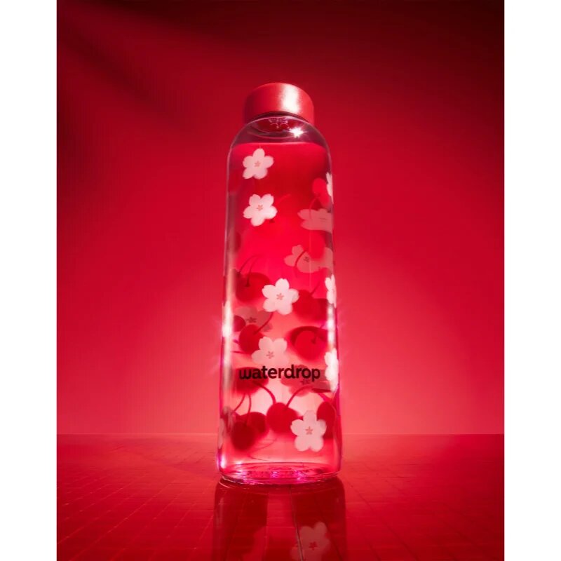 Waterdrop Glass Edition skleněná láhev na vodu Sour Cherry 1 ks