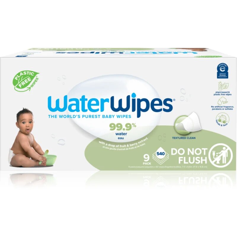 WaterWipes Baby Wipes Sopaberry 9 Pack dětské jemné vlhčené ubrousky 9x60 ks