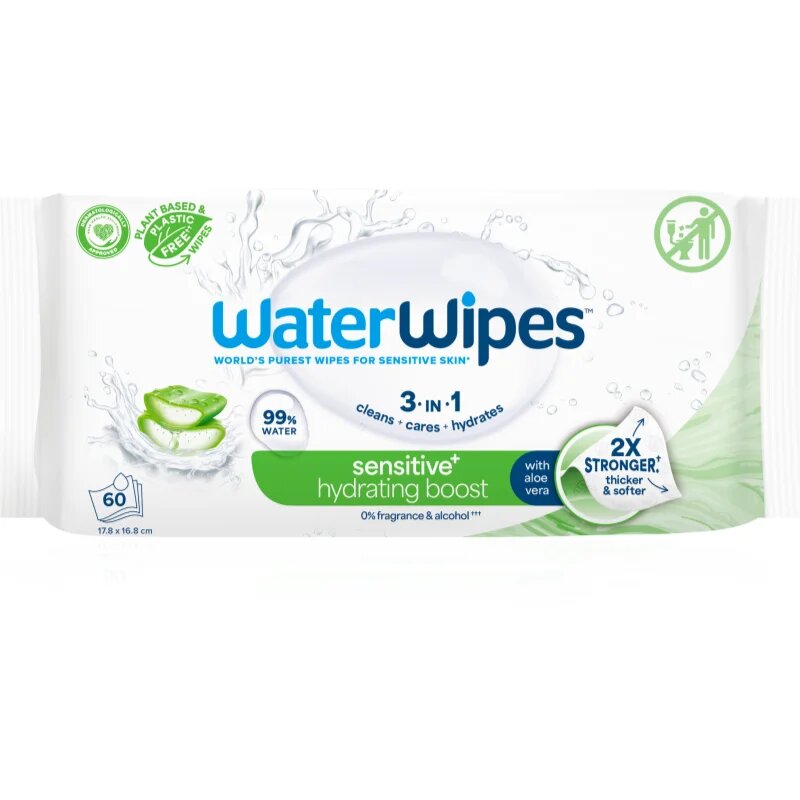 WaterWipes Hydrating Clean osvěžující vlhčené ubrousky 12x60 ks