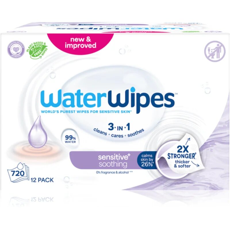 WaterWipes Soothing Clean dětské jemné vlhčené ubrousky 12x60 ks