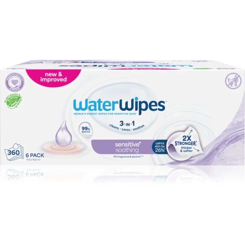WaterWipes Soothing Clean dětské jemné vlhčené ubrousky 6x60 ks