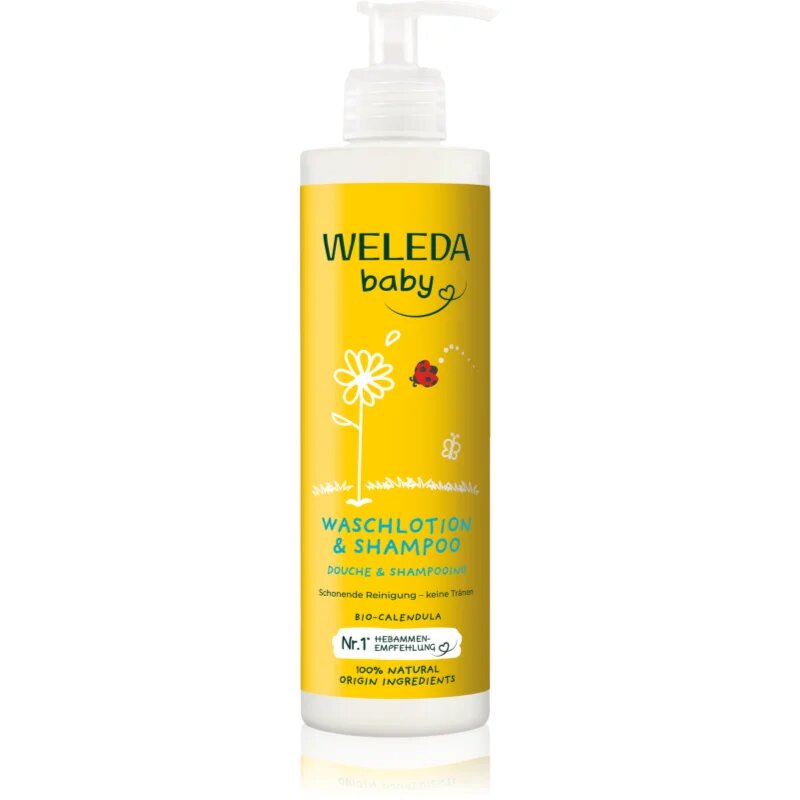 Weleda Baby šampon a mycí gel 2 v 1 pro děti Calendula officinalis 400 ml