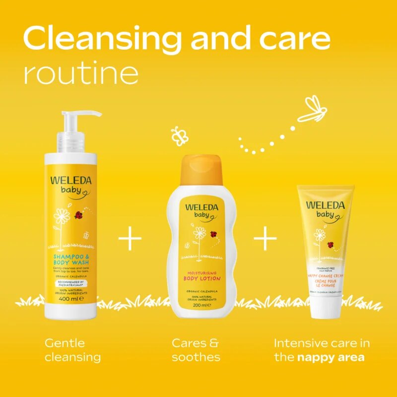 Weleda Baby šampon a mycí gel 2 v 1 pro děti Calendula officinalis 400 ml