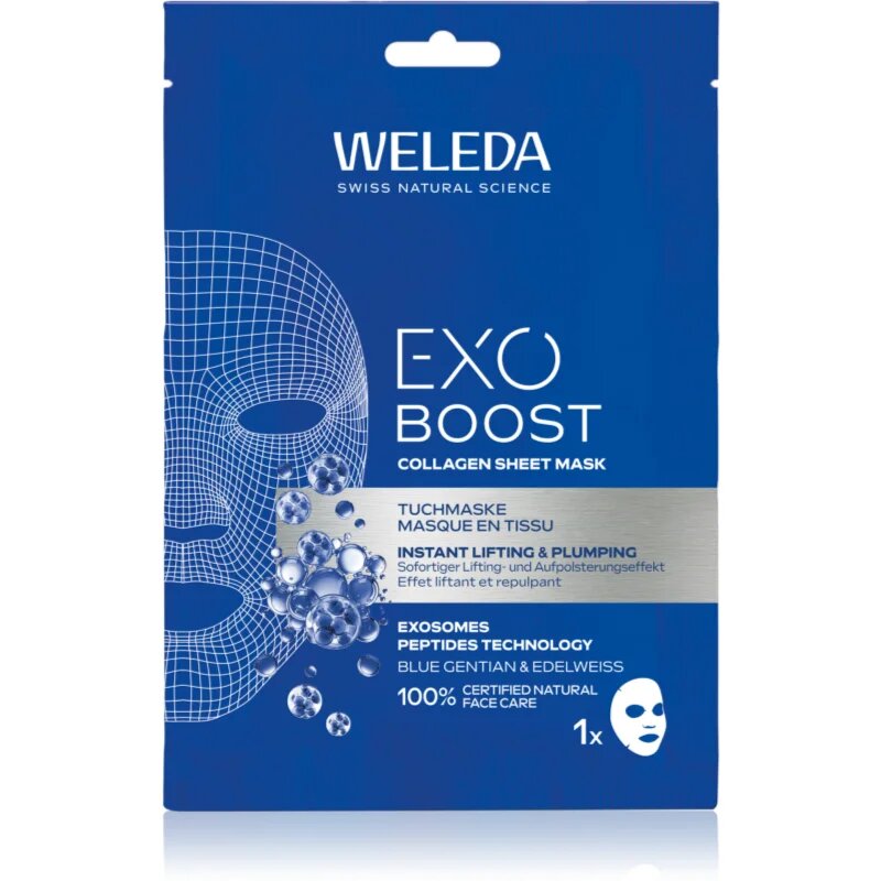 Weleda Exo Boost revitalizační plátýnková maska s kolagenem 20 ml