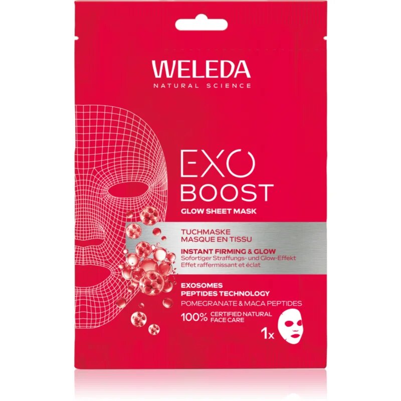 Weleda Exo Boost rozjasňující plátýnková maska pro zpevnění pleti 20 ml