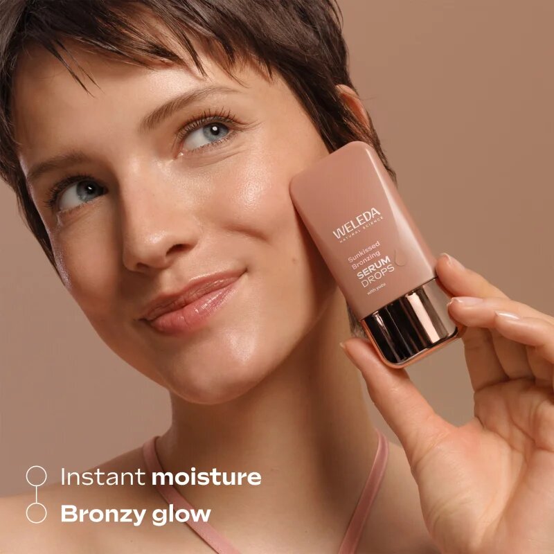 Weleda Serum Drops Sunkissed Bronzing hydratační pleťové sérum s efektem lehkého opálení 30 ml