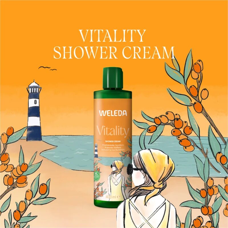 Weleda Vitality povzbuzující sprchový krém Sea ​​buckthorn Grapefruit and Mandarin 400 ml