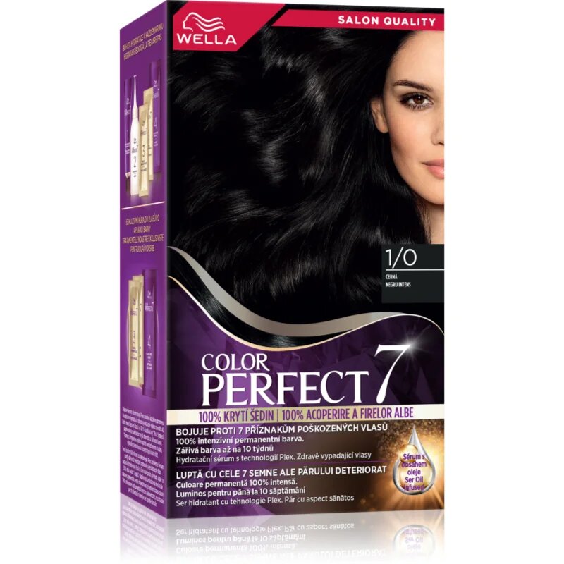 Wella Color Perfect barva na vlasy odstín 1/0 Infinite Black 1 ks