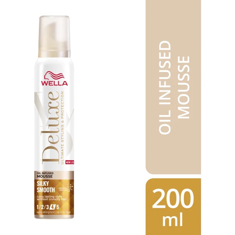 Wella Deluxe Silky Smooth pěnové tužidlo s vyživujícím účinkem 200 ml