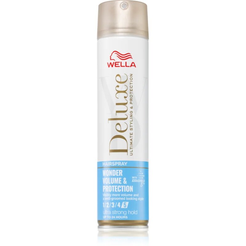 Wella Deluxe Wonder Volume & Protection lak na vlasy s extra silnou fixací pro objem a lesk 250 ml