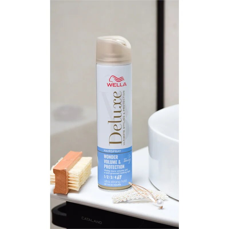 Wella Deluxe Wonder Volume & Protection lak na vlasy s extra silnou fixací pro objem a lesk 250 ml