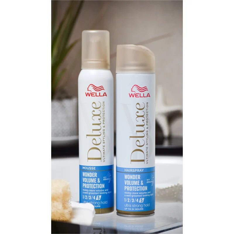 Wella Deluxe Wonder Volume & Protection lak na vlasy s extra silnou fixací pro objem a lesk 250 ml