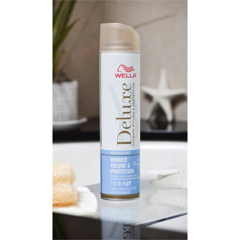 Wella Deluxe Wonder Volume & Protection lak na vlasy s extra silnou fixací pro objem a lesk 250 ml