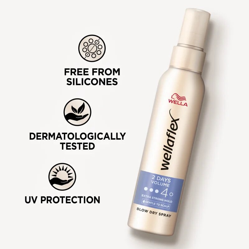 Wella flex 2 Days Volume sprej pro tepelnou úpravu vlasů 150 ml
