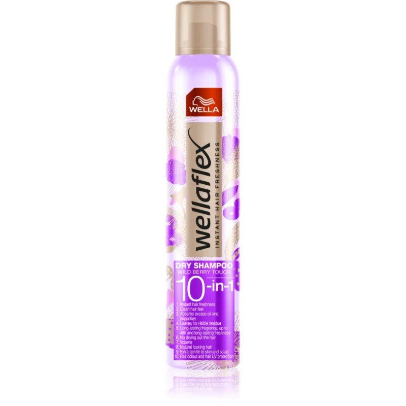 Wella flex Wild Berry Touch suchý šampon s jemnou květinovou parfemací 180 ml