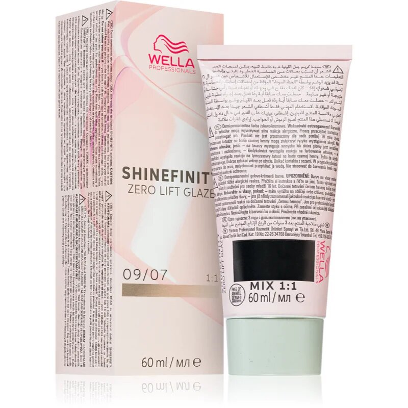 Wella Professionals Shinefinity Zero Lift Glaze demipermanentní barva na vlasy odstín 09/07 - Beige Sand 60 ml