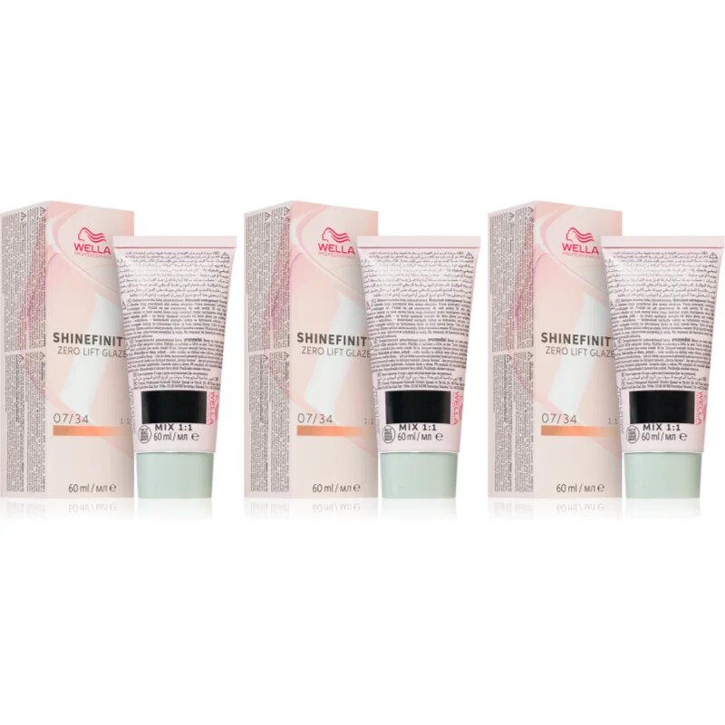 Wella Professionals Shinefinity Zero Lift Glaze demipermanentní barva na vlasy výhodné balení odstín 07/34 - Paprika Spice