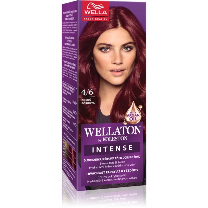 Wella ton by Koleston permanentní barva na vlasy s arganovým olejem odstín 4/6 Burgundi 1 ks