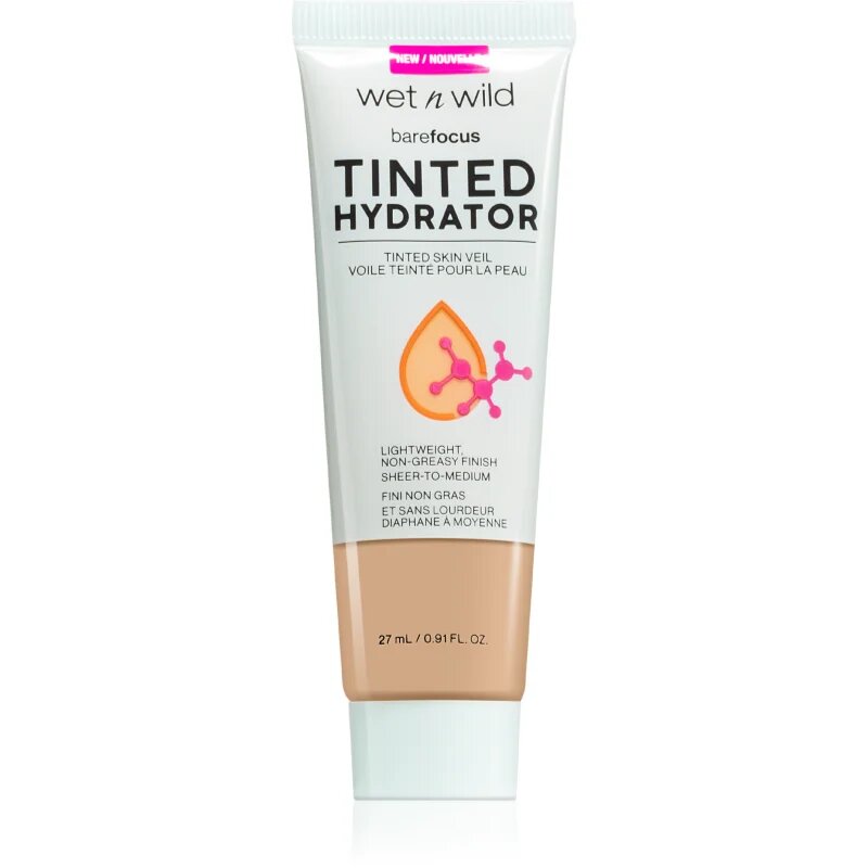 Wet n Wild BareFocus Tinted Hydrator tónovaný fluid pro sjednocení pleti odstín Medium Tan 27 ml