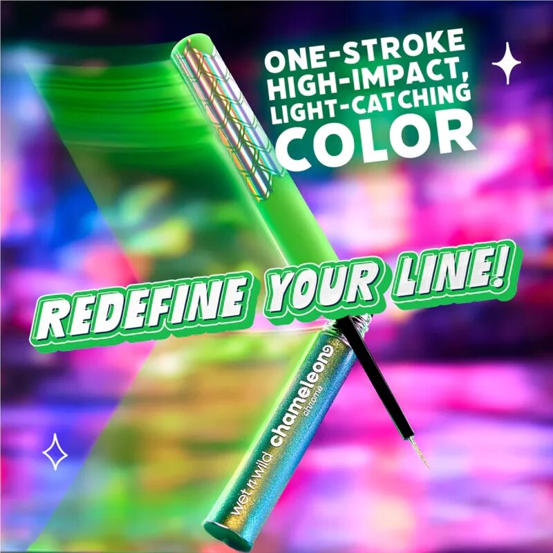 Wet n Wild Chameleon Chrome Liquid Eyeliner holografická linka na oči odstín Astro Pulse 2.7 ml