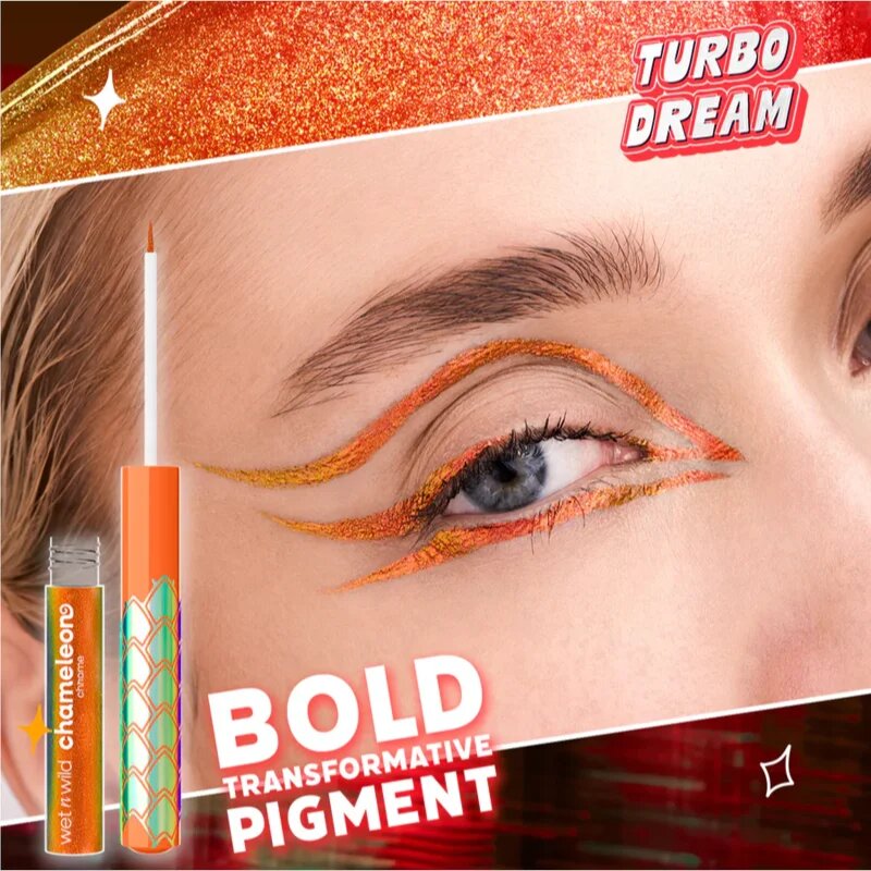 Wet n Wild Chameleon Chrome Liquid Eyeliner holografická linka na oči odstín Turbo Dream 2.7 ml