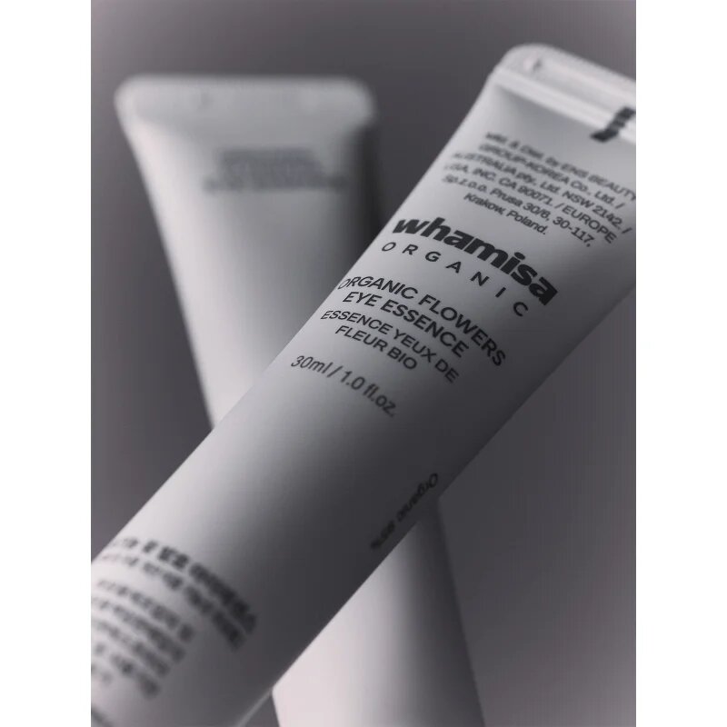 WHAMISA Organic Flowers Eye Essence rozjasňující oční sérum s protivráskovým účinkem 30 ml