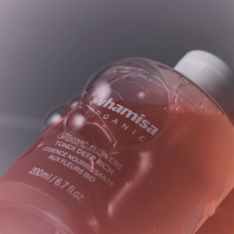 WHAMISA Organic Flowers Toner Deep Rich hydratační a vyživující tonikum pro suchou a podrážděnou pleť 200 ml