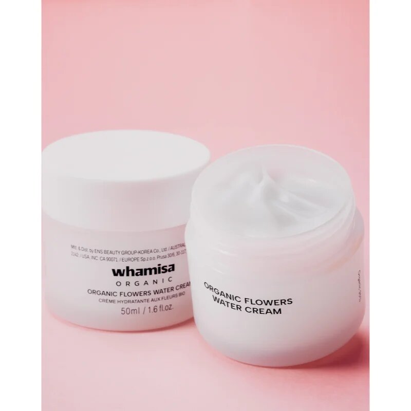 WHAMISA Organic Flowers Water Cream lehký hydratační krém pro dehydratovanou pleť 50 ml