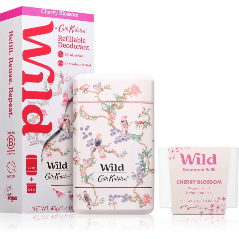 Wild Cherry Blossom Birds and Berries Case tuhý deodorant s pouzdrem 40 g