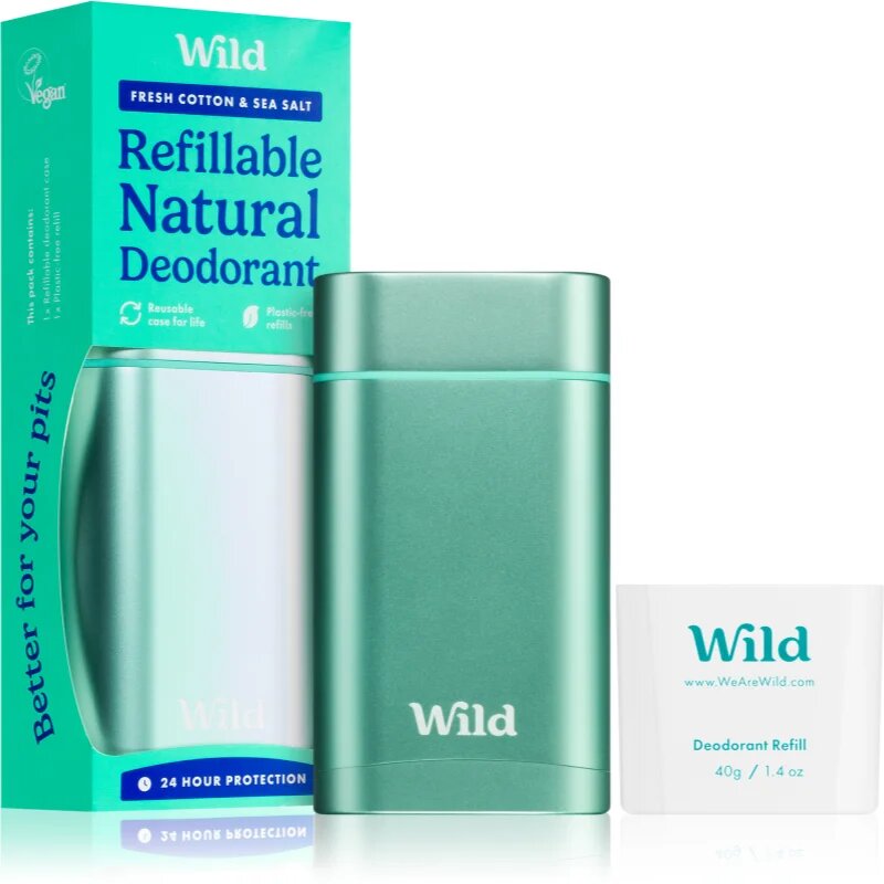 Wild Fresh Cotton & Sea Salt Aqua Case tuhý deodorant s pouzdrem 40 g
