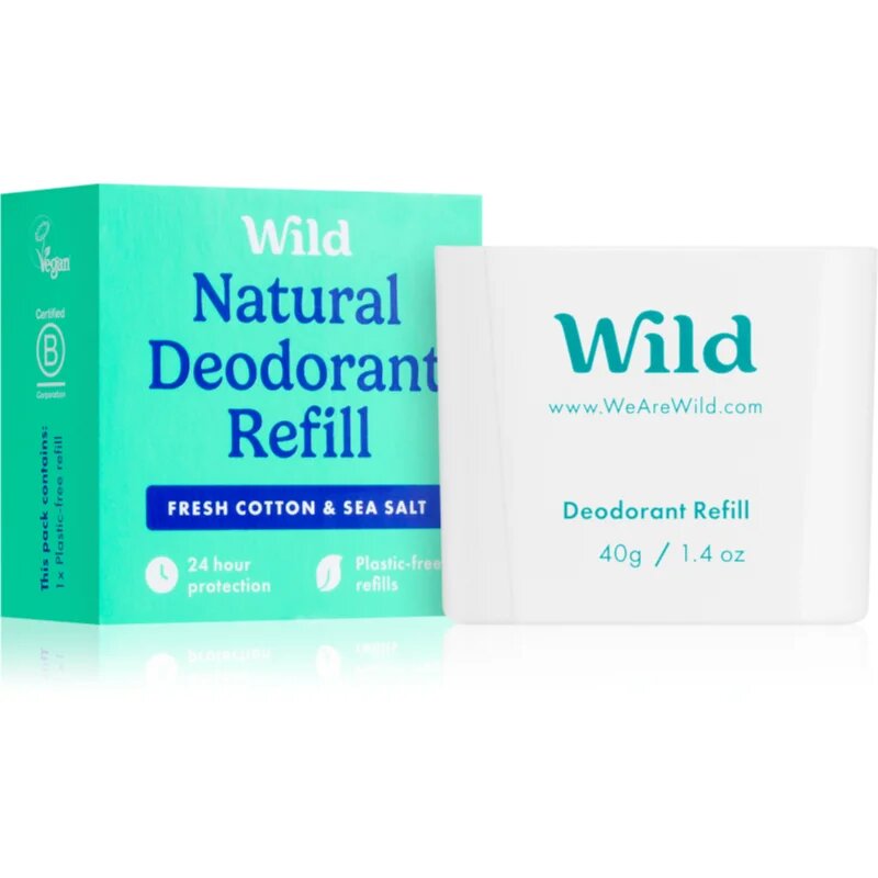 Wild Fresh Cotton & Sea Salt tuhý deodorant – náhradní náplň 40 g