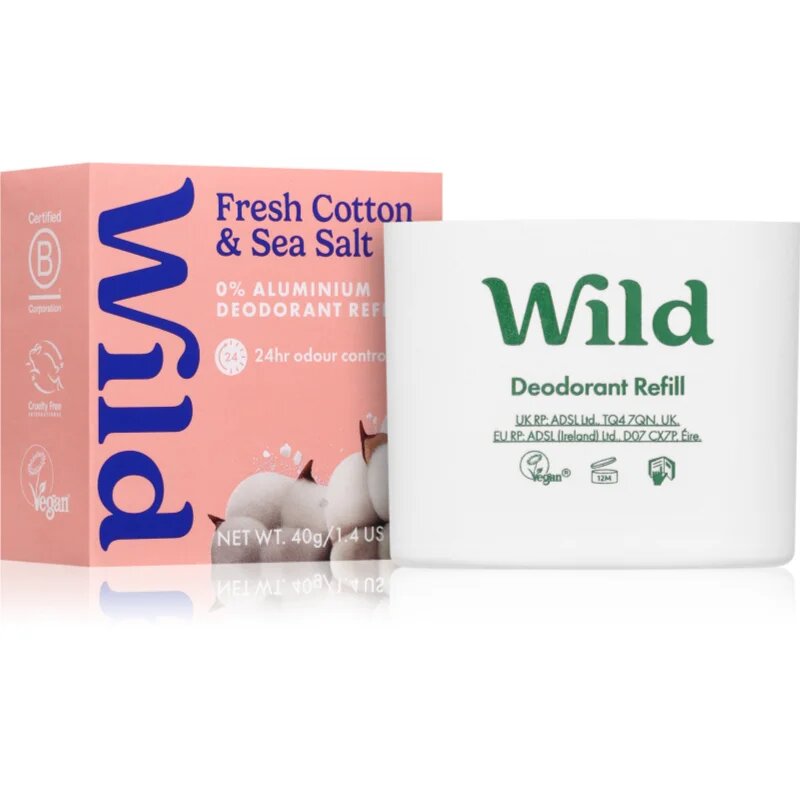 Wild Fresh Cotton & Sea Salt tuhý deodorant – náhradní náplň 40 g
