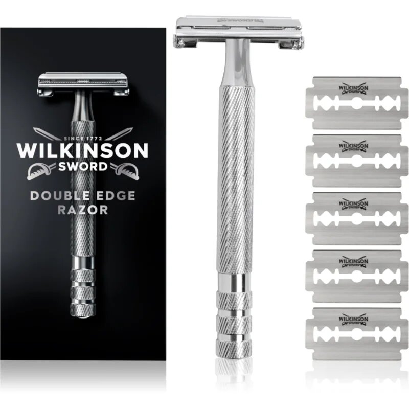Wilkinson Sword Barber's Style Double Edge holicí strojek + náhradní břity 5 ks