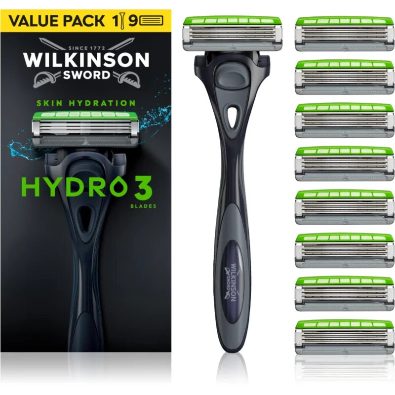 Wilkinson Sword Hydro3 holicí strojek + náhradní hlavice 8 ks