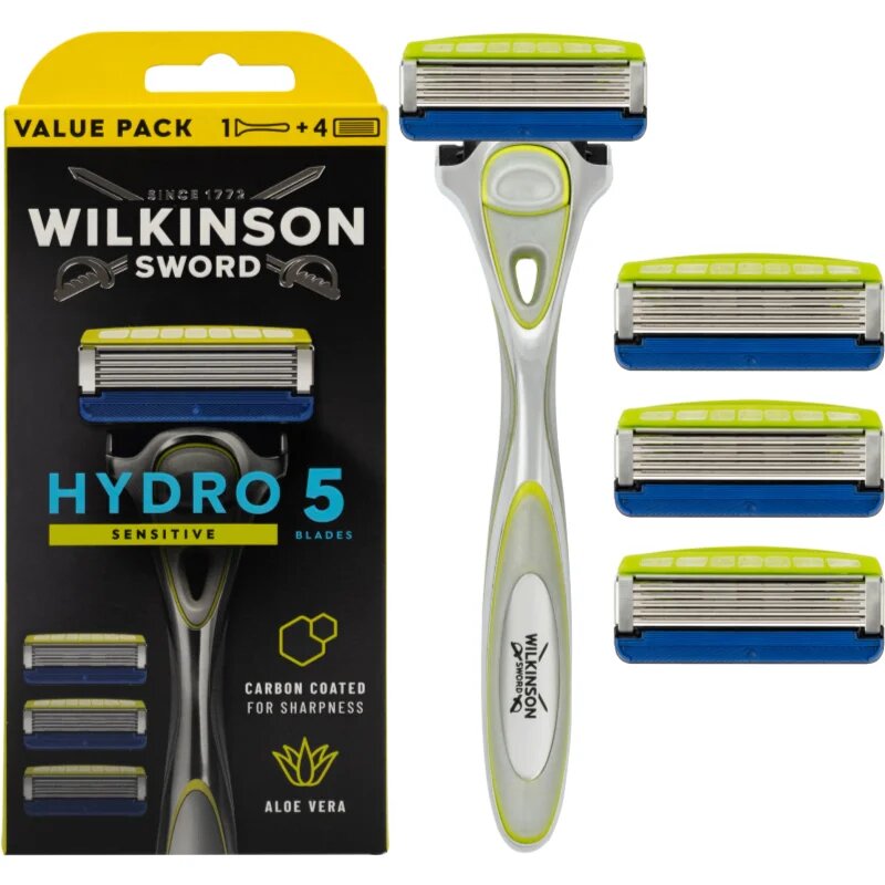 Wilkinson Sword Hydro5 Sensitive holicí strojek + náhradní hlavice 4 ks