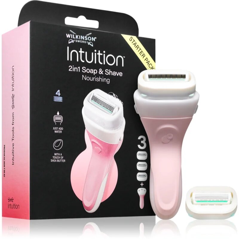 Wilkinson Sword Intuition 2in1 Soap & Shave Nourishing holicí strojek + náhradní hlavice