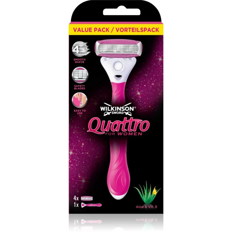 Wilkinson Sword Intuition Quattro for Women holicí strojek + náhradní břity 4 ks