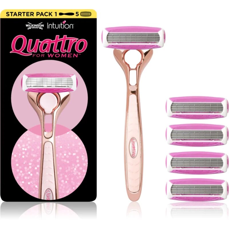 Wilkinson Sword Intuition Quattro for Women holicí strojek + náhradní hlavice 5 ks