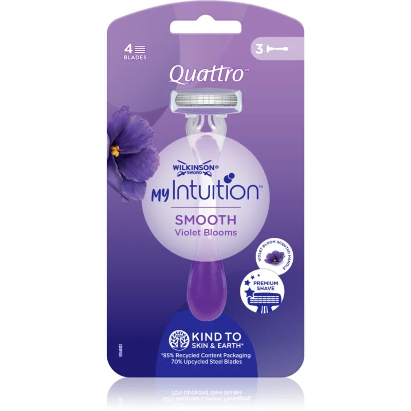 Wilkinson Sword My Intuition Quattro jednorázová holítka Violet Blooms 3 ks