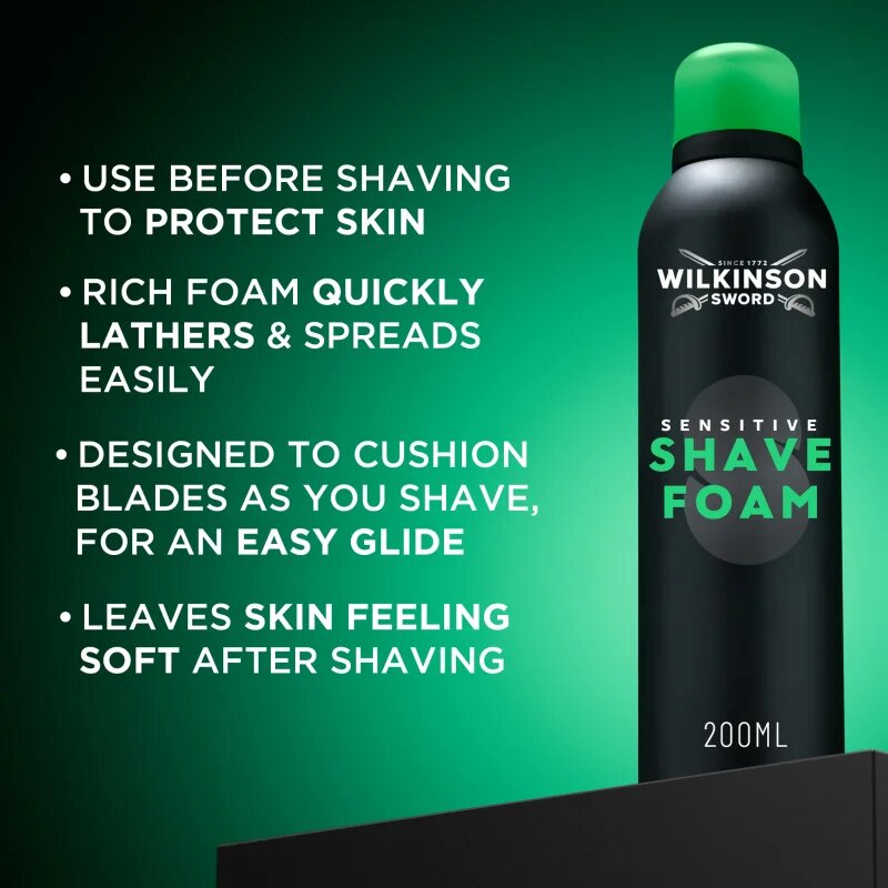 Wilkinson Sword Sensitive Shave Foam pěna na holení pro muže 200 ml
