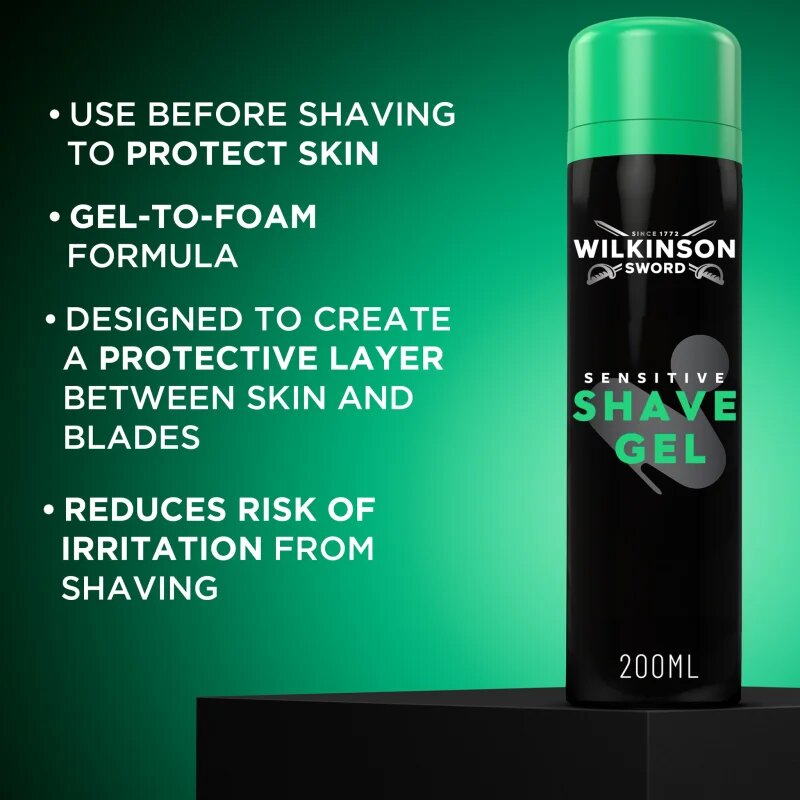 Wilkinson Sword Sensitive Shave Gel pěnivý gel na holení pro muže 200 ml