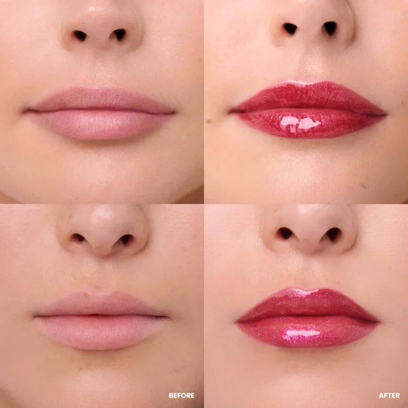 WONDERSKIN Wonder Blading Top Gloss lesk na rty se třpytkami odstín Red Glitter 4 ml