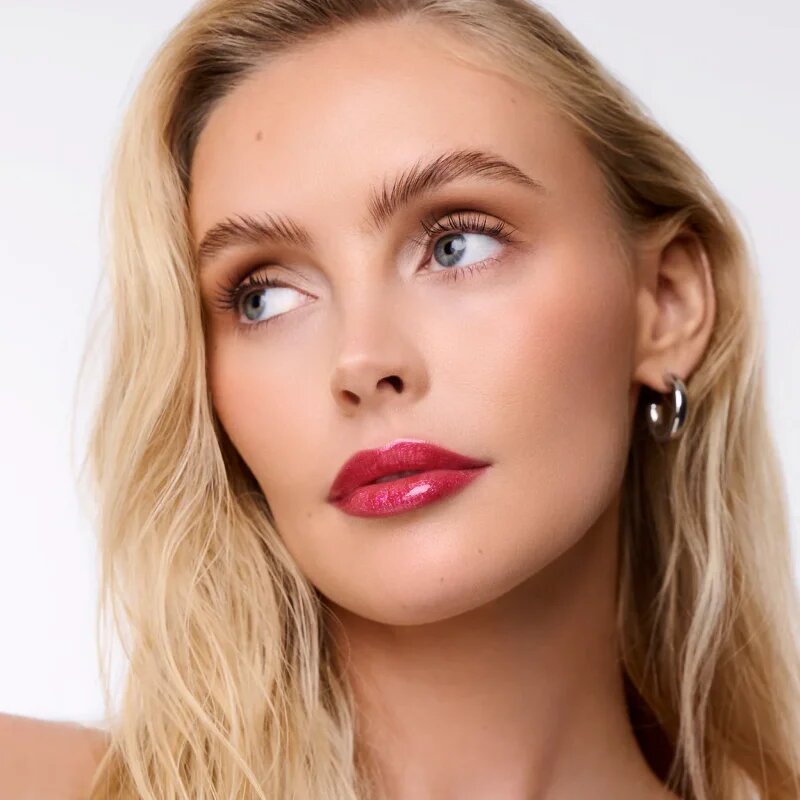 WONDERSKIN Wonder Blading Top Gloss lesk na rty se třpytkami odstín Red Glitter 4 ml