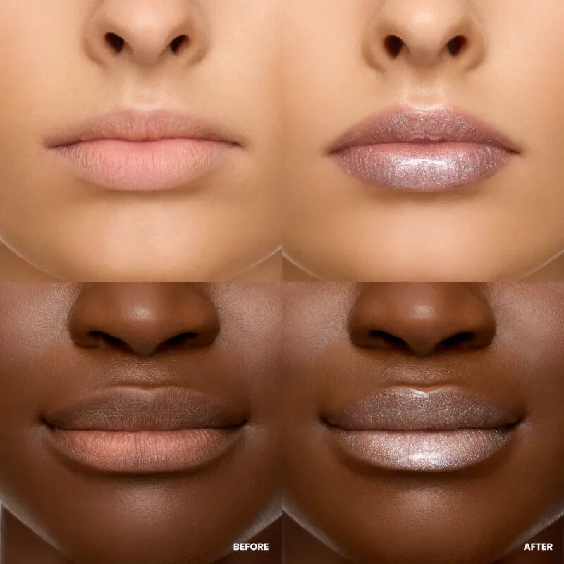WONDERSKIN Wonder Blading Top Gloss lesk na rty se třpytkami odstín Silver Glitter 4 ml