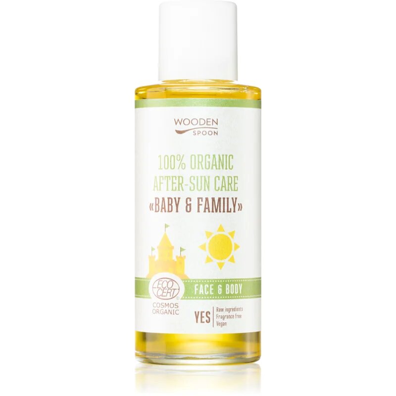 WoodenSpoon Baby & Family olej po opalování na obličej a tělo 100 ml