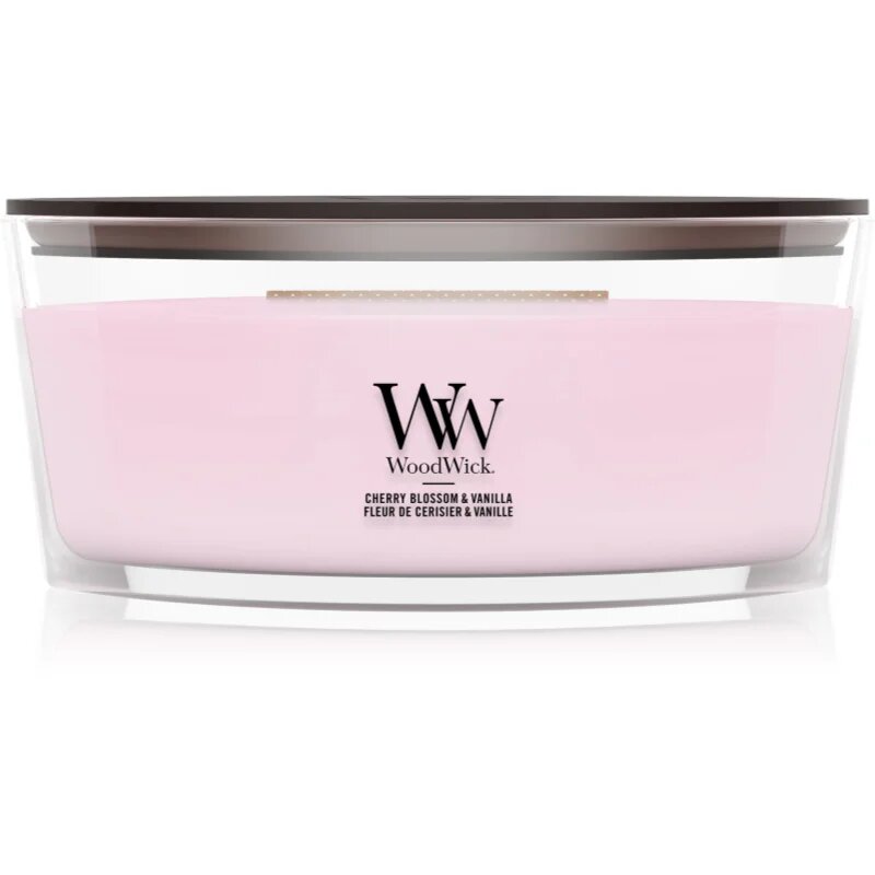 Woodwick Cherry Blossom & Vanilla vonná svíčka s dřevěným knotem 453.6 g