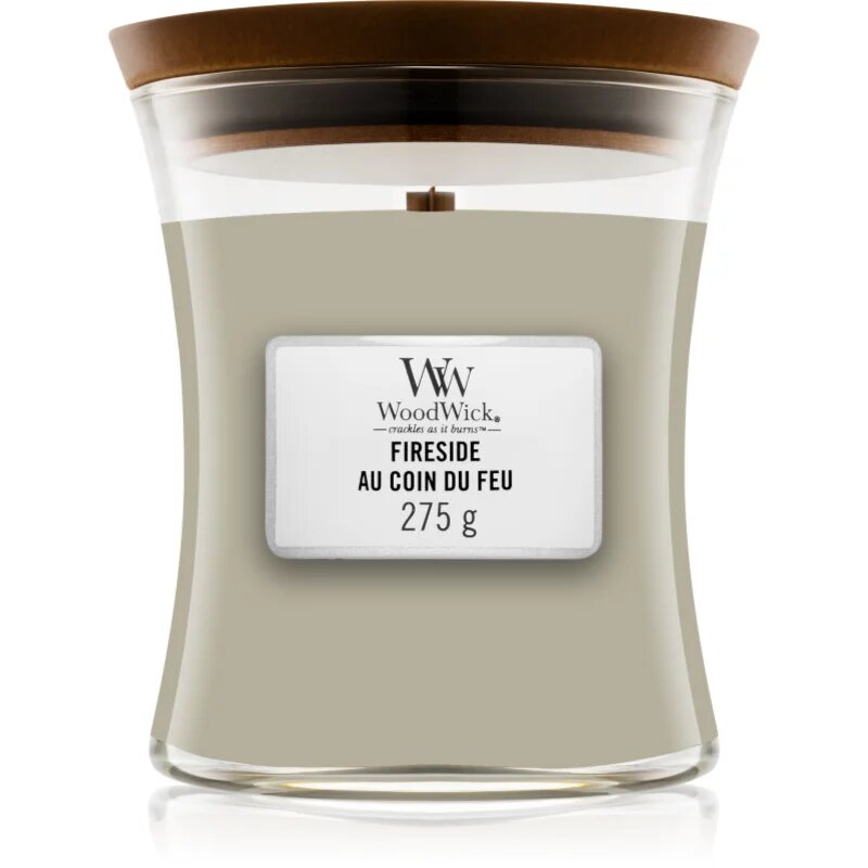 Woodwick Fireside Au Coin Du Feu vonná svíčka s dřevěným knotem 275 g